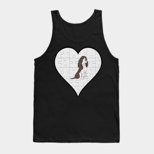 Springer Heart Jigsaw Pieces Design - Gift for Springer Brown White Lovers Tank Top